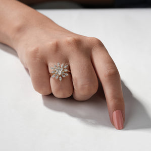 [Diamond Cluster Cocktail Ring]-[Ouros Jewels]