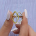 [Two Tone White and Yellow Gold Lips Shaped Round Diamond Ring]-[Ouros Jewels]