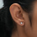 [A Women wearing Single Round Diamond Stud]-[Ouros Jewels]