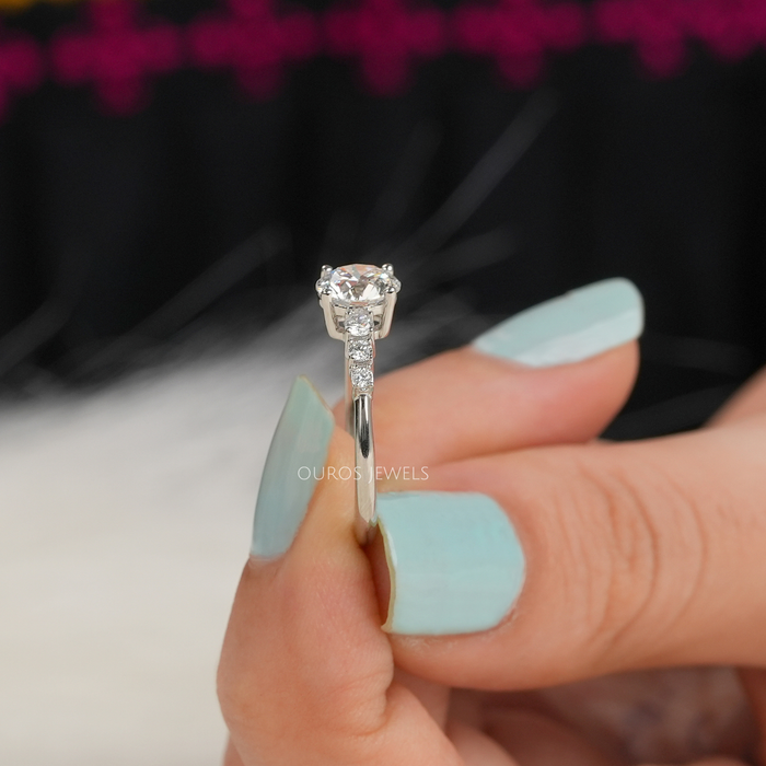 [Round Cut Lab Diamond Engagement Ring]-[Ouros Jewels]