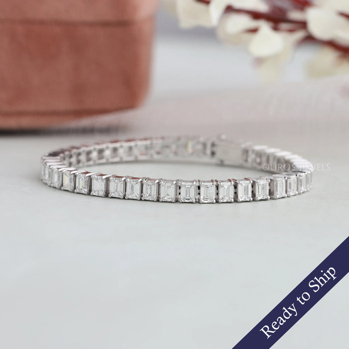 Lab Grown Emerald Cut Diamond Tennis Bracelet