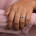 In finger look of cushion cut lab created diamond infinity engagement ring