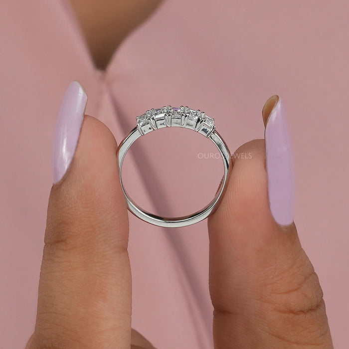 [5 Stone Emerald Cut Diamond Band]-[Ouros Jewels]