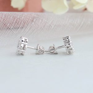 flower shape diamond earring