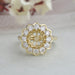 [Flower Shape Round Cut Semi Mount Ring]-[Ouros Jewels]