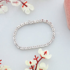 Hexagon Cut Bezel Set Tennis Bracelet