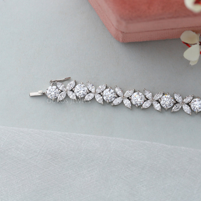 Marquise and Round Lab Diamond Bracelet