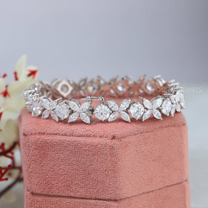 Marquise and Round Lab Diamond Bracelet