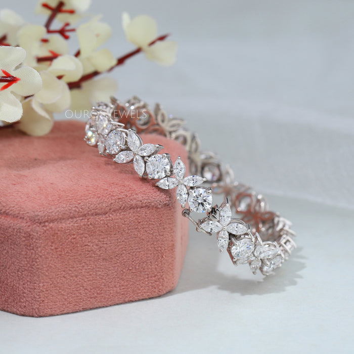 Marquise and Round Lab Diamond Bracelet