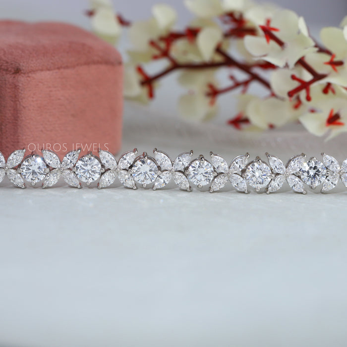 Marquise and Round Lab Diamond Bracelet