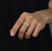 [A Men wearing Pink Diamond Round Halo Men Ring]-[Ouros Jewels]