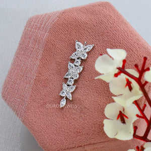 1.80 TCW Floral Style Long Bar Pendant