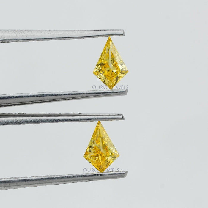 [0.45 Carat Yellow Kite Cut Lab Grown Diamond]-[Ouros Jewels]