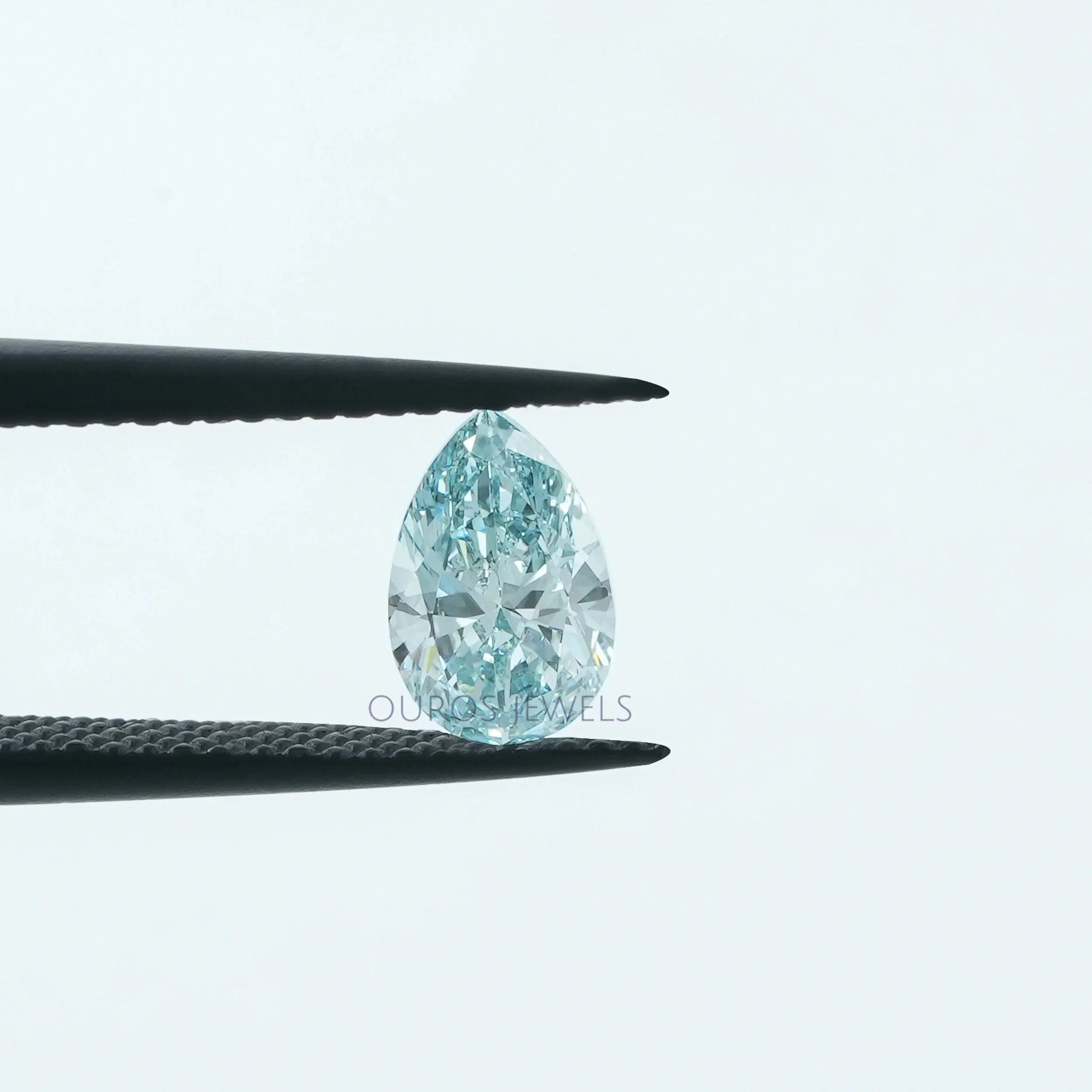 1.07 Carat Light Blue Pear Lab-Grown Diamond