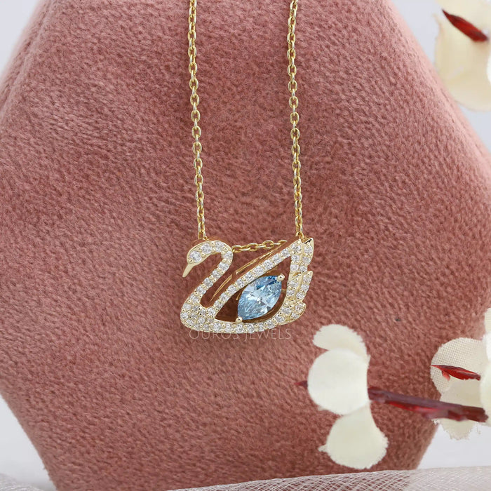 Blue Marquise Diamond pendant