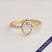 Antique moval cut solitaire lab grown diamond engagement ring with round accent stones