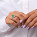 natural gemstone halo engagement ring 