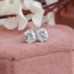 Old Mine Cushion Cut Lab Diamond Stud Earrings