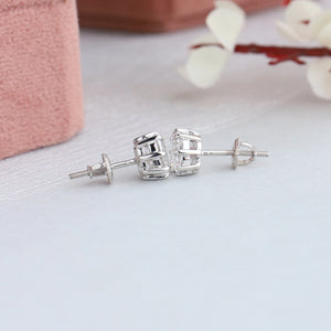 Old Mine Cushion Cut Lab Diamond Stud Earrings