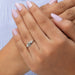 In Finger View of princess and round cut lab grown diamond engagement ring 