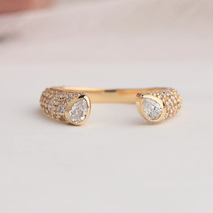 Pear shaped eco friendly diamond wedding band an ideal anniversary gift for your wife
