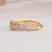 14k yellow gold band studded with round cut lab diamonds