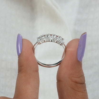 Five Stone Oval Cut Lab Grown Diamond Wedding Ring