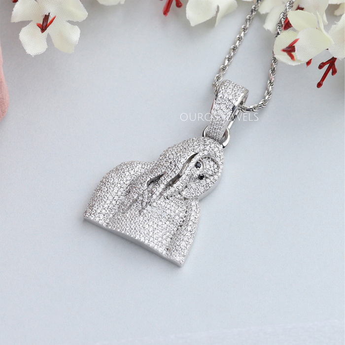 pave setting round hip hop pendant