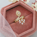 [Pear Cut Lab Diamond Bypass Setting Ring]-[Ouros Jewels]