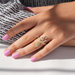 [A Women wearing Pear Cut Lab Diamond Ring]-[Ouros Jewels]