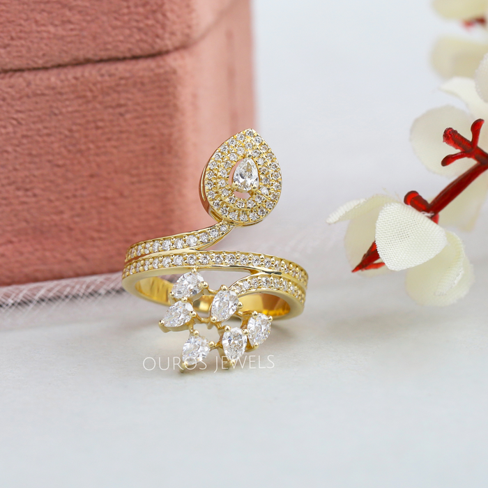 [Pear Cut Bypass Ring]-[Ouros Jewels]