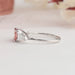 Side View Of  White Gold Lab Grown Diamond Ring Is Crafted With Cushion Cut Diamond