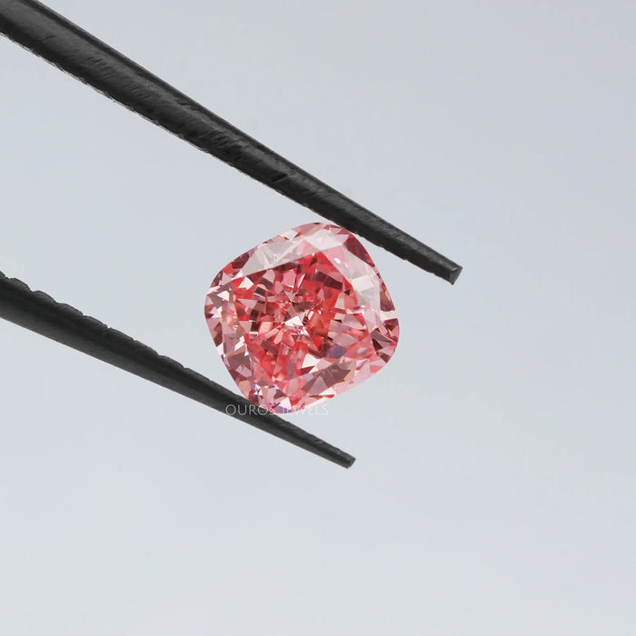 [Pink Cushion Lab Diamond]-[Ouros Jewels]