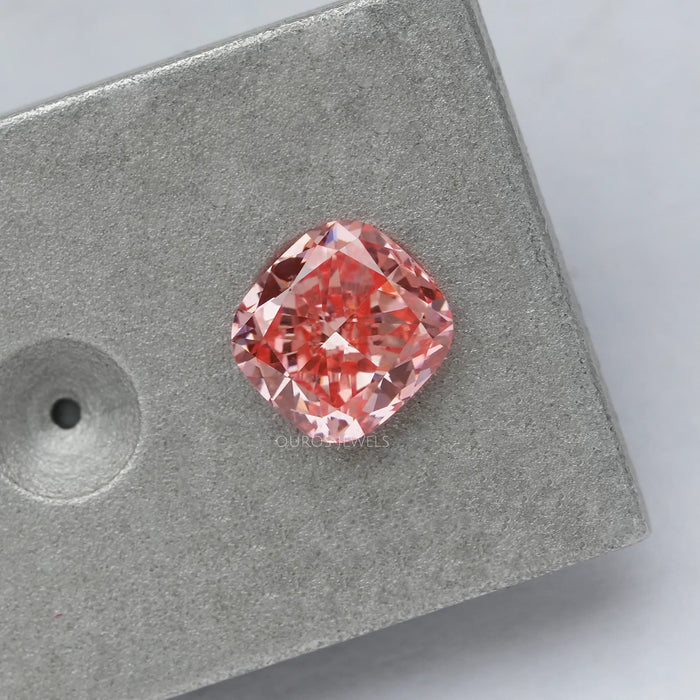 [Pink Cushion Lab Diamond]-[Ouros Jewels]