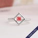 Front & clear view of solitaire engagement ring crafted in pink cushion cut diamond.