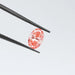 Pink oval cut loose lab manufactured diamond in tweezer