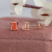 Radiant cut stud earrings with screw back setting