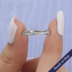 Round Cut Lab Diamond Eternity Wedding Band