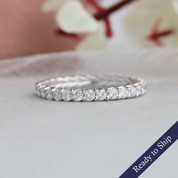 Round Cut Stackable Diamond Wedding band