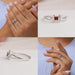 Collage of butterfly shaped lab diamond engagement ring with fancy red diamond