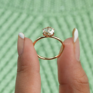 [Rose Cut Round Diamond Ring For Her]-[Ouros Jewels]