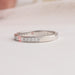 Side View Of Round Diamond Halo Eternity Wedding Band 