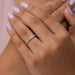 In Finger Front View Of Round Diamond Half Eternity Band