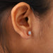 bezel set round diamond studs