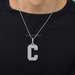 Letter C Diamond Pendant for Men