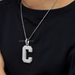 C letter diamond initial pendant