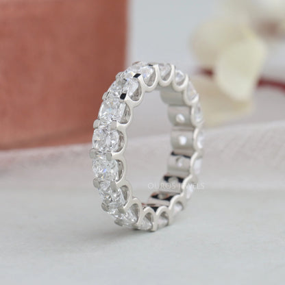 Cushion Cut Full Eternity Wedding Band Ring