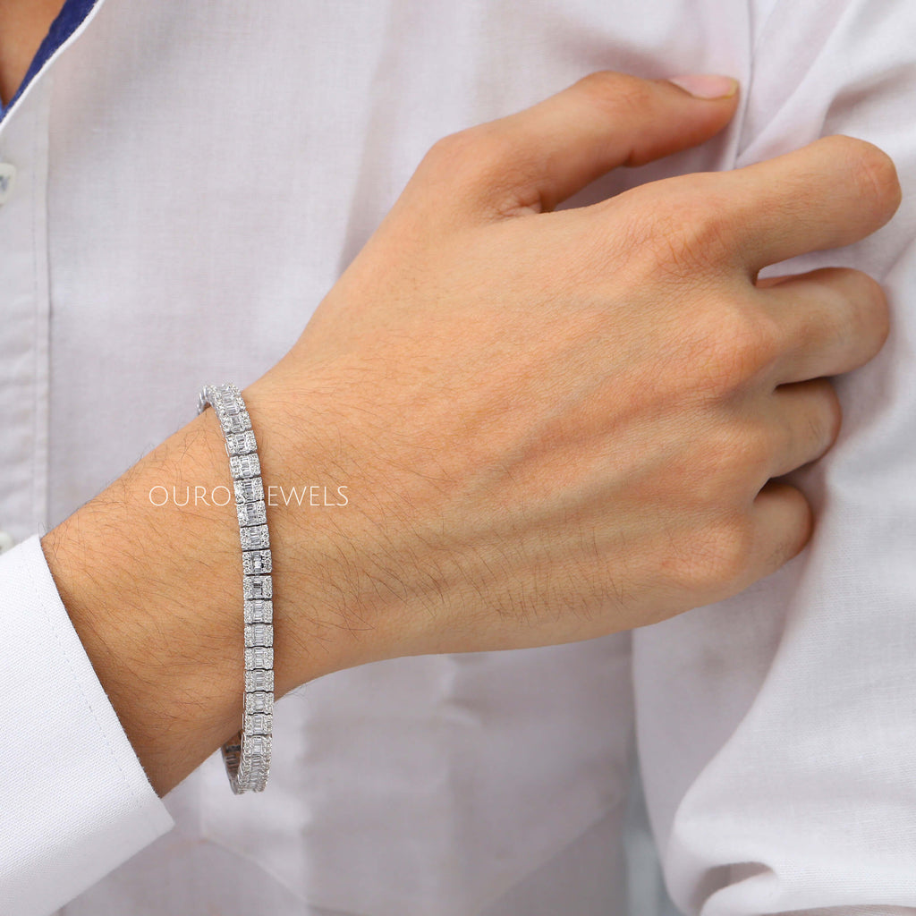 Gold mens tennis bracelet sale