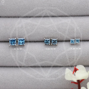 blue diamond earrings studs