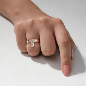 Bullet Cut Rose Gold Solitaire Engagement Ring